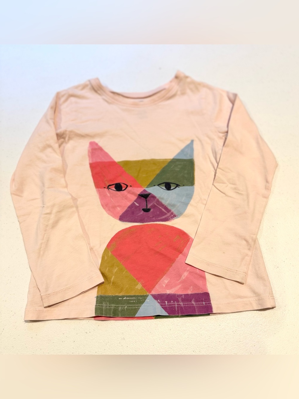 Tea Collection Double Sided Cat Long Sleeve Tee. Size 6
